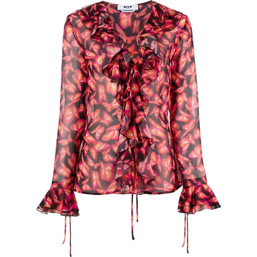 MSGM blusa con stampa - nero