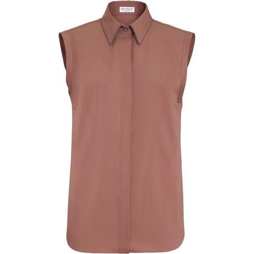 Brunello Cucinelli camicia smanicata - arancione