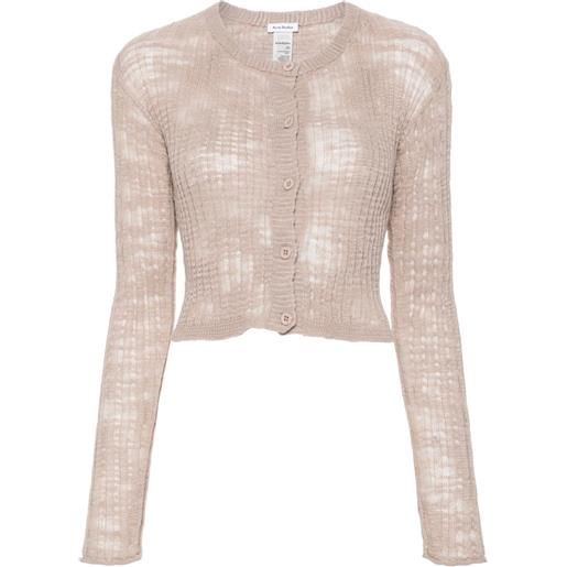 Acne Studios cardigan semi trasparente a coste - rosa