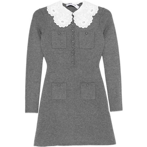 Self-Portrait abito corto a maniche lunghe - grigio