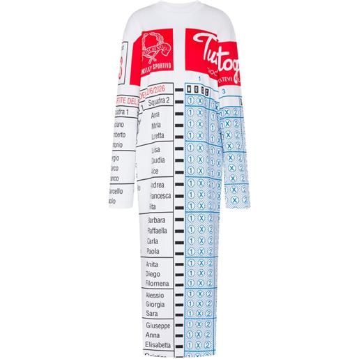 Moschino abito midi con stampa - bianco