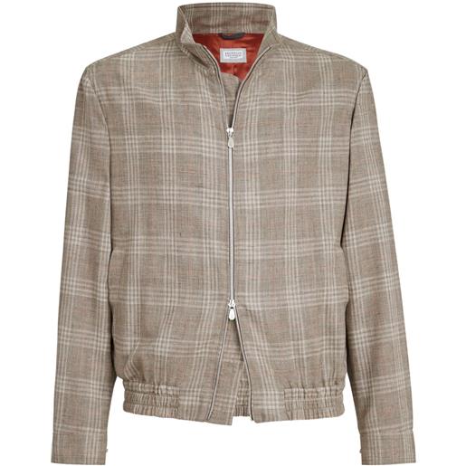 Brunello Cucinelli giacca tartan - toni neutri