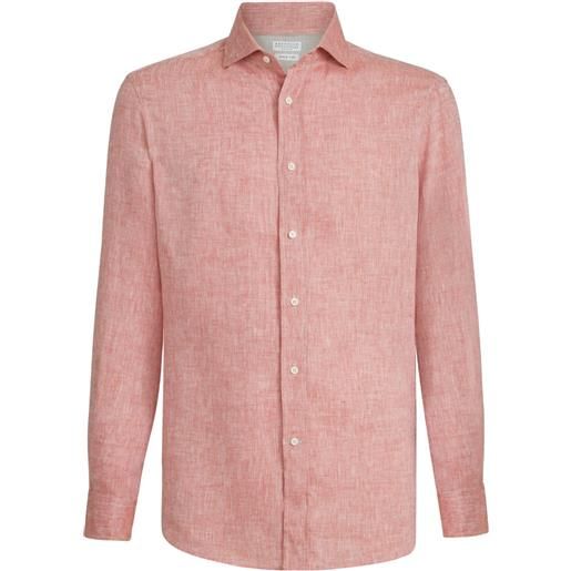 Brunello Cucinelli camicia con bottoni - rosso
