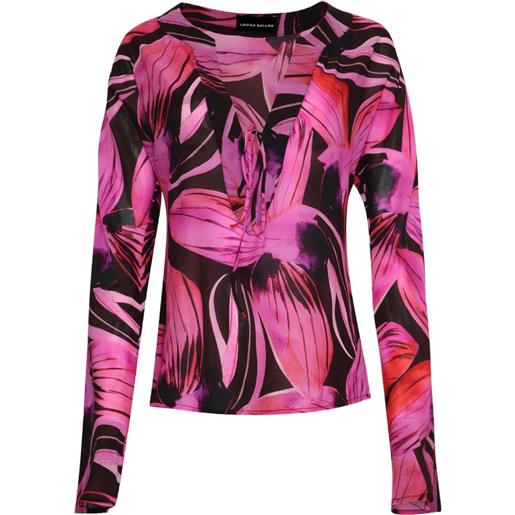 Louisa Ballou blusa a fiori - rosa