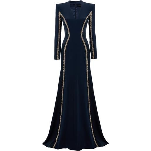 Jenny Packham abito a maniche lunghe con decorazione - blu