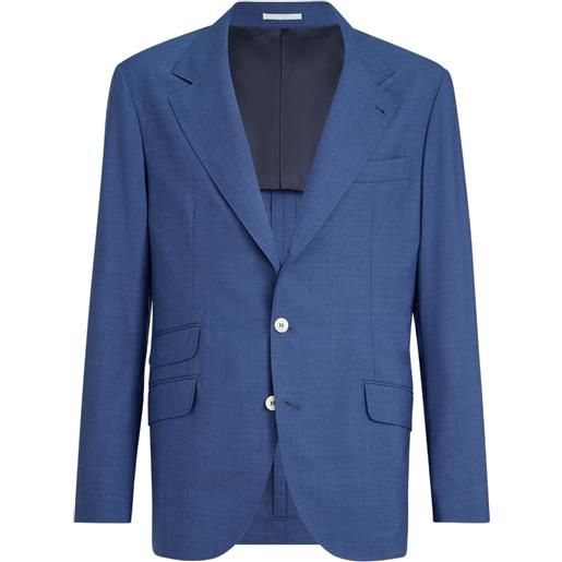 Brunello Cucinelli blazer con revers a lancia - blu