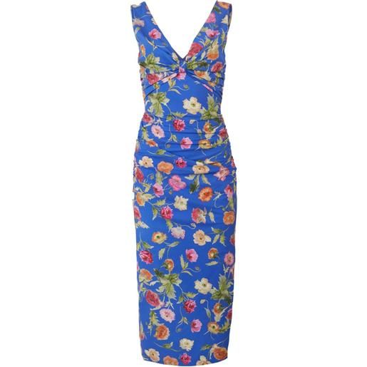 Carolina Herrera abito midi con stampa - blu