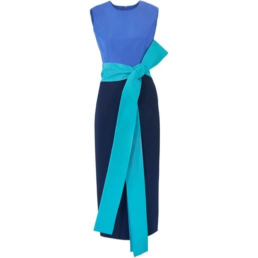 Carolina Herrera abito midi con design color-block - blu