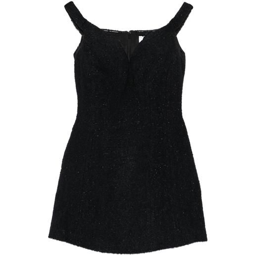 Self-Portrait abito corto con scollo a v - nero