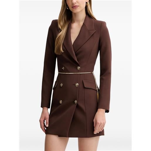 Elisabetta Franchi abito corto doppiopetto - marrone