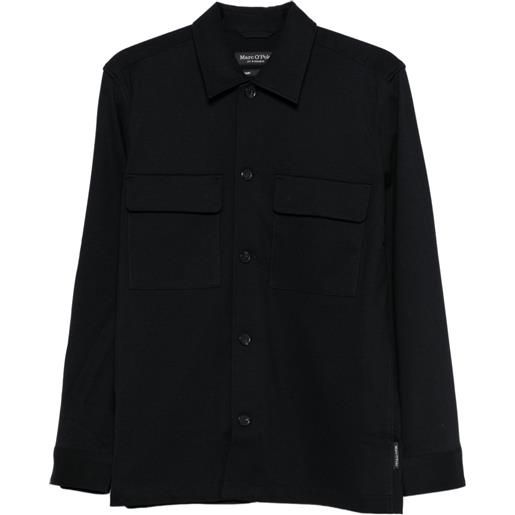 Marc O'Polo giacca-camicia con bottoni e tasche - blu