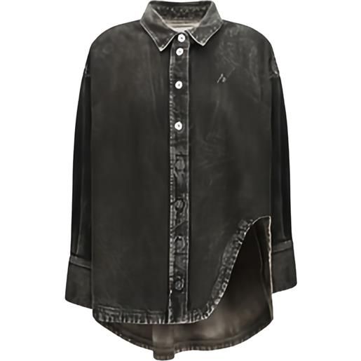The Attico camicia asimmetrica a maniche lunghe - grigio