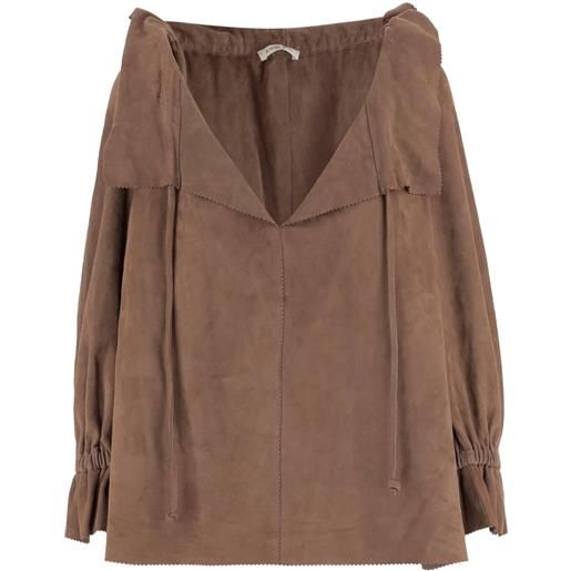 By Malene Birger blusa di caratie con ruches - marrone