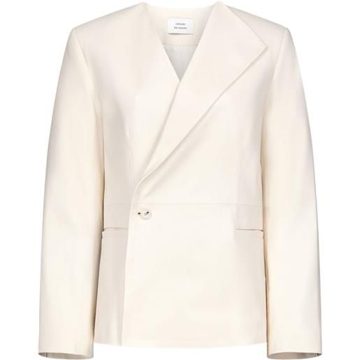 LouLou de Saison giacca paoli asimmetrica in pelle - toni neutri