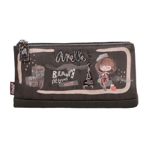Anekke - Astuccio da donna - Astuccio a triplo scomparto di grandi dimensioni - Chiusura a cerniera contemporanea - Accessori e accessori donna - Misure 20x10x5 cm, multicolore