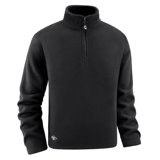 Felpa Uomo Pile Felpe Senza Cappuccio con Mezza Zip