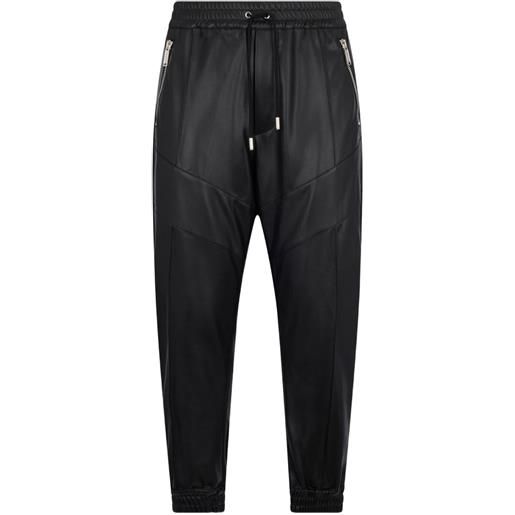 DSQUARED2 pantaloni sportivi in pelle sintetica - nero