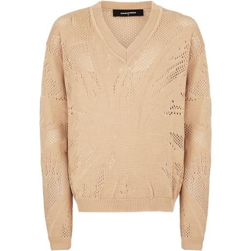 DSQUARED2 maglione con scollo a v - toni neutri