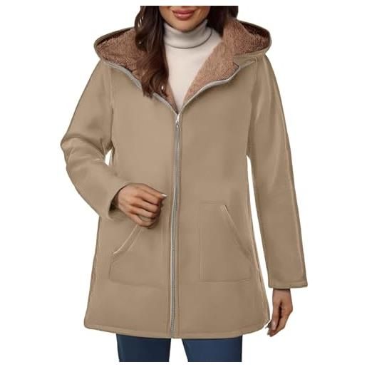 Generic giacconi invernali donna piumino lungo donna giacca casual da in cotone caldo e spesso con vita media europea e americana piumino giacche invernali cappotto invernale khaki l