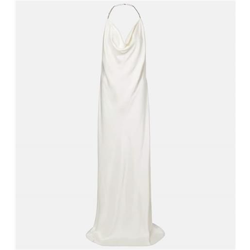 Stella McCartney abito lungo in raso con cristalli