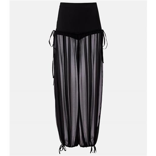 Nensi Dojaka pantaloni con mesh di seta