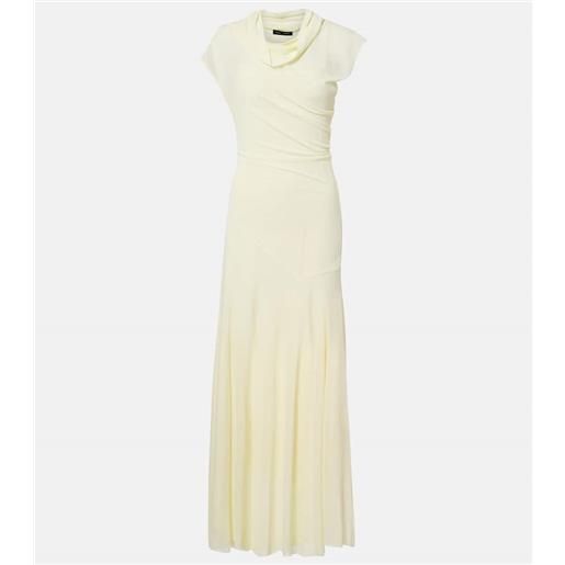 Proenza Schouler abito lungo tamara in jersey di crãªpe drappeggiato