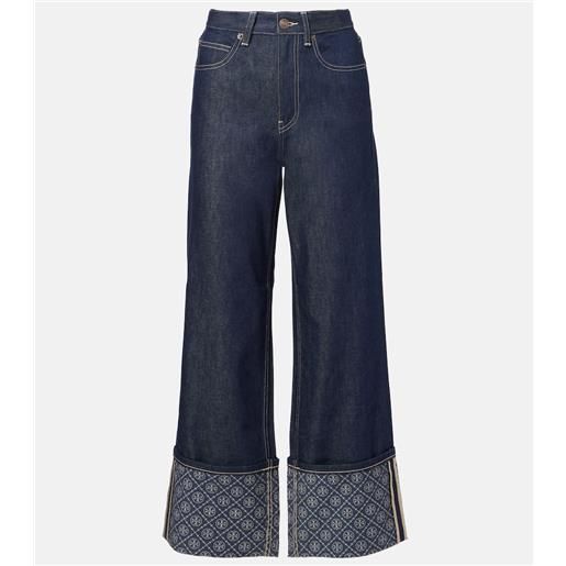 Tory Burch jeans a gamba larga monogram