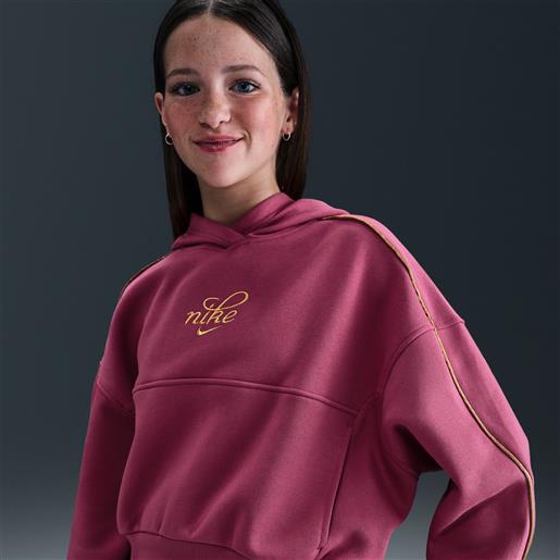 Nike felpa con cappuccio dal taglio boxy Nike club fleece - ragazzo/a - viola