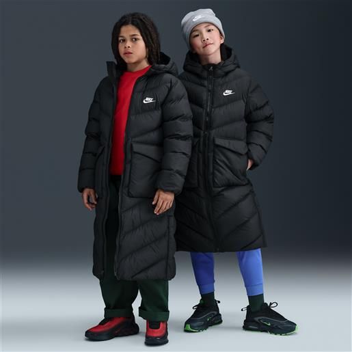 Nike parka puffer lungo dal fit ampio therma-fit Nike all day play - ragazzo/a - nero