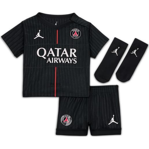 Jordan divisa da calcio replica in 3 pezzi Jordan paris saint-germain 2025/26 stadium per bebè e bimbo/a - quarta - nero