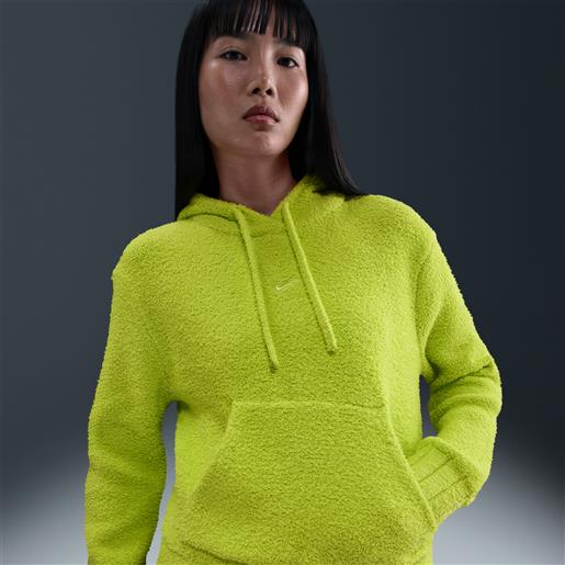 Nike felpa loose fit in maglia con cappuccio Nike phoenix cozy bouclé - donna - verde