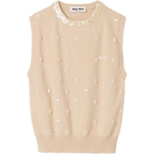 Miu Miu canotta girocollo - toni neutri