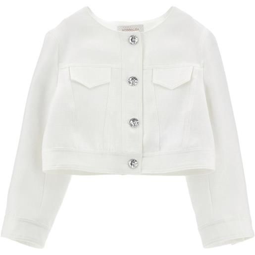 Monnalisa giacca con taschino - bianco