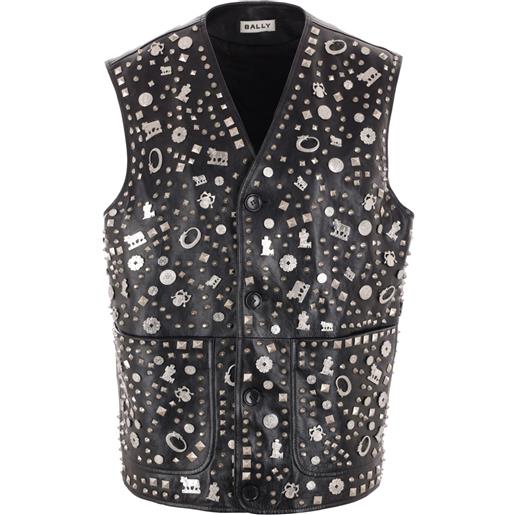 Bally gilet con borchie - nero