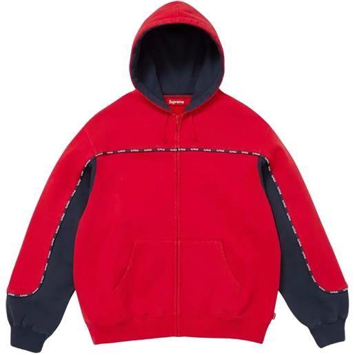 Supreme felpa con cappuccio e zip - rosso