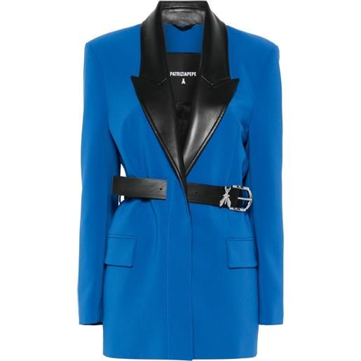Patrizia Pepe blazer con colletto a contrasto - blu