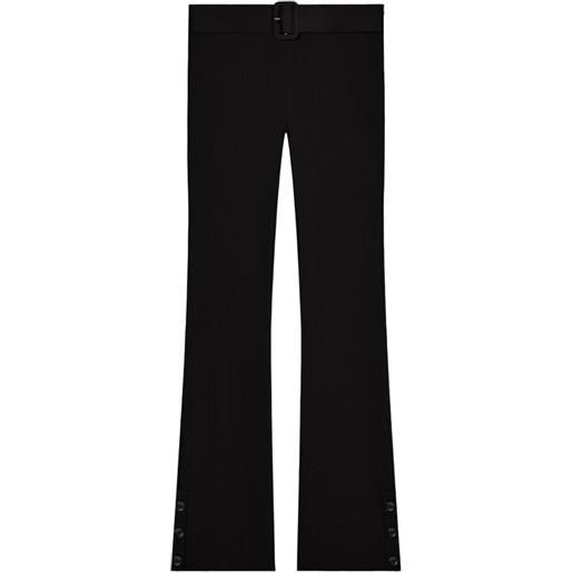 Courrèges pantaloni capri a coste - nero