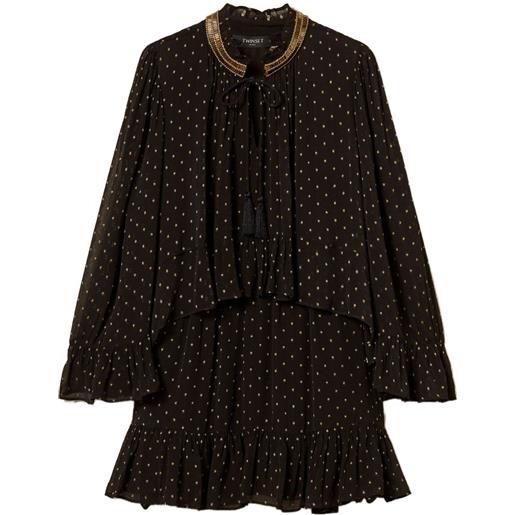 TWINSET abito in georgette - nero