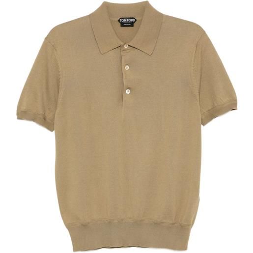 TOM FORD polo in maglia - toni neutri