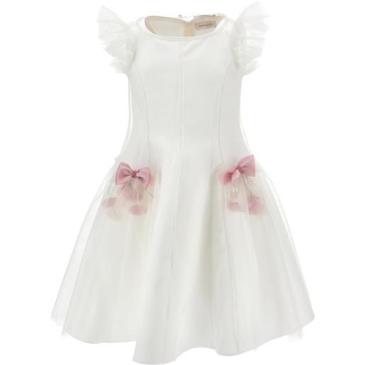 Monnalisa abito con fiocco - bianco