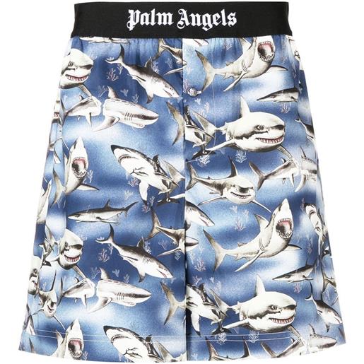 Palm Angels bermuda con stampa - blu