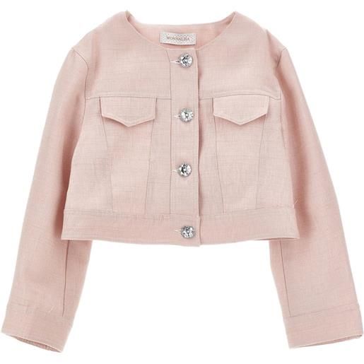 Monnalisa giacca con tasche e bottoni - rosa