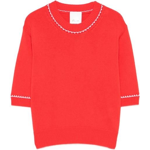 Allude t-shirt con orlo a coste - rosso