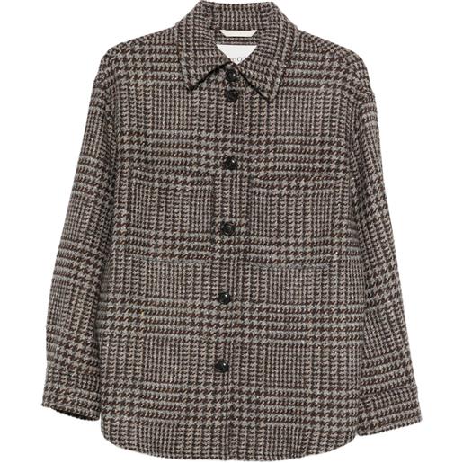 Marc O'Polo giacca-camicia a quadri con cappuccio - marrone