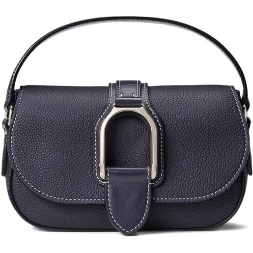 Ralph Lauren Collection borsa mini welington in pelle di vitello con catena - blu