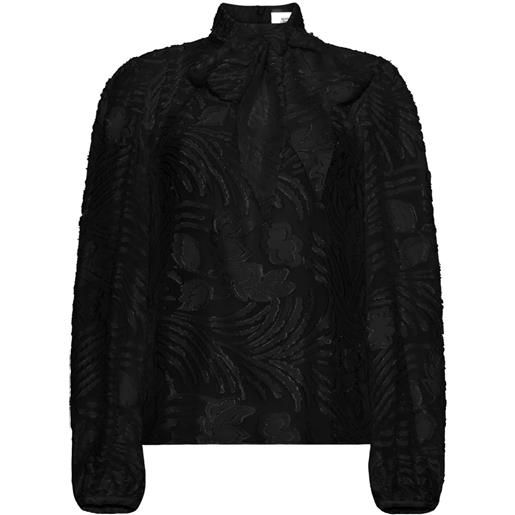 Adam Lippes blusa joan con fiocco - nero