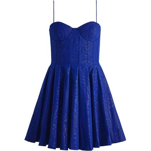 alice + olivia abito corto adara con bustino - blu