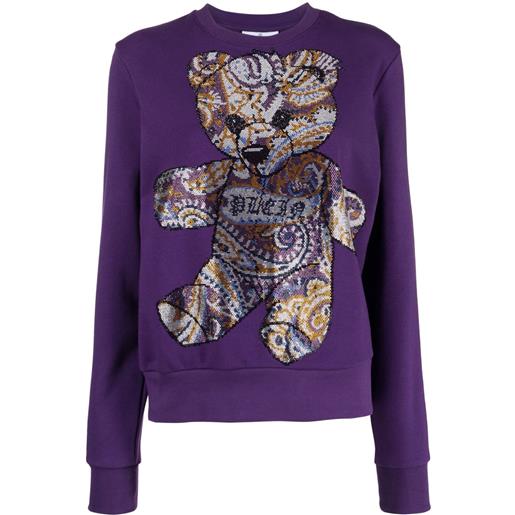 Philipp Plein felpa con stampa teddy bear - viola