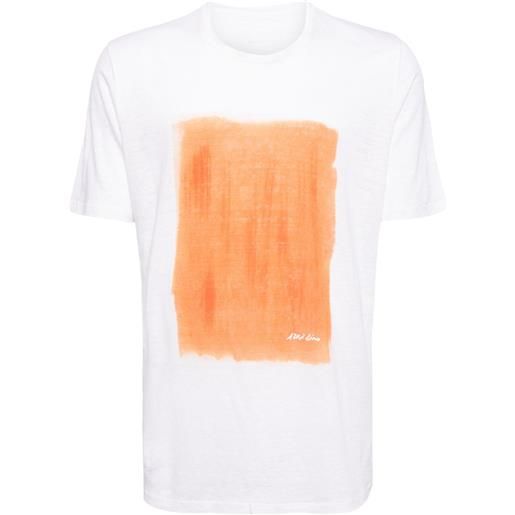 120% Lino t-shirt con stampa - toni neutri