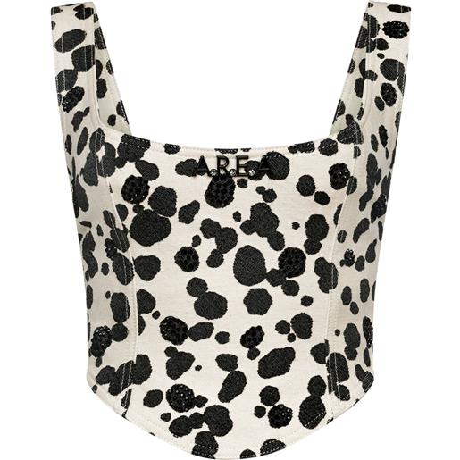 AREA corsetto denim con stampa - toni neutri